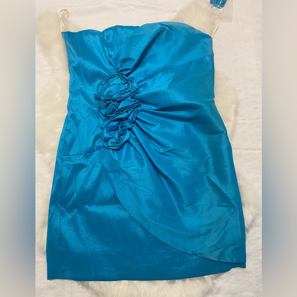dress turquoises vintage 90’s 2XL strapless